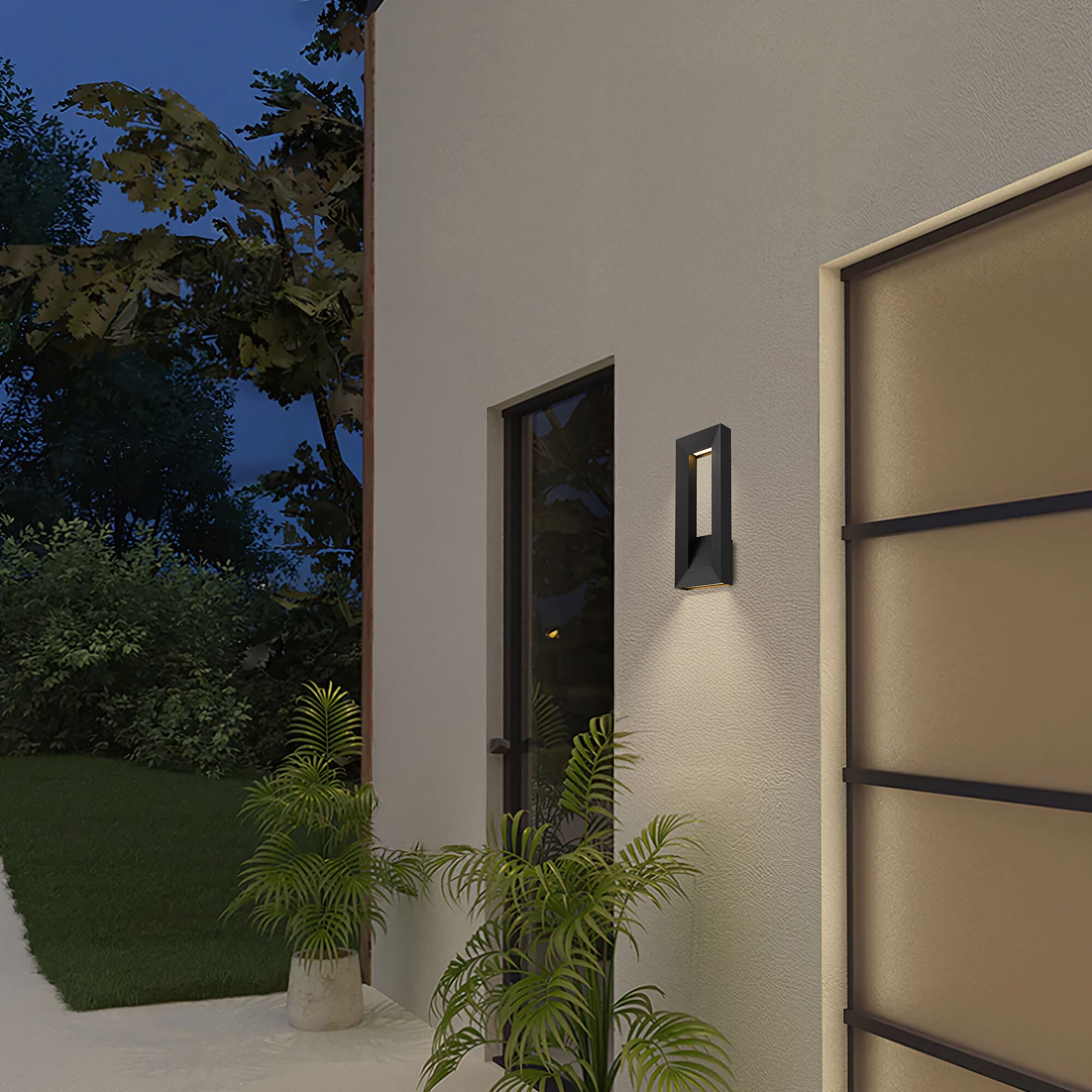 Paletto LED 16 inch Sand Black Outdoor Wall Sconce